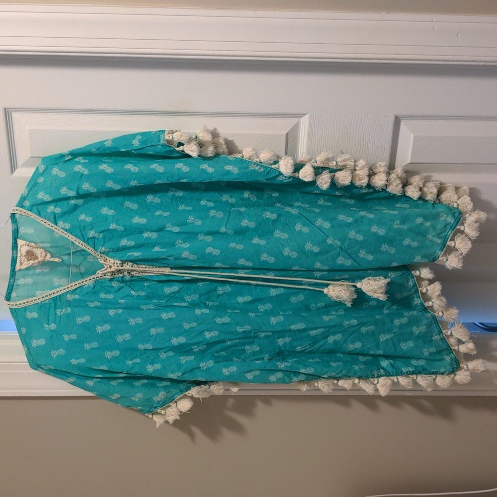Pineapple print lightweight poncho
